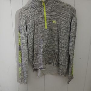 Hollister Gray and Neon Yellow Zip-Up Jacket